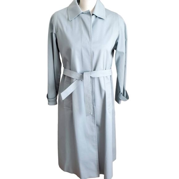 AQUASCUTUM London Green Olive Trench Coat Size 10 - Picture 1 of 12
